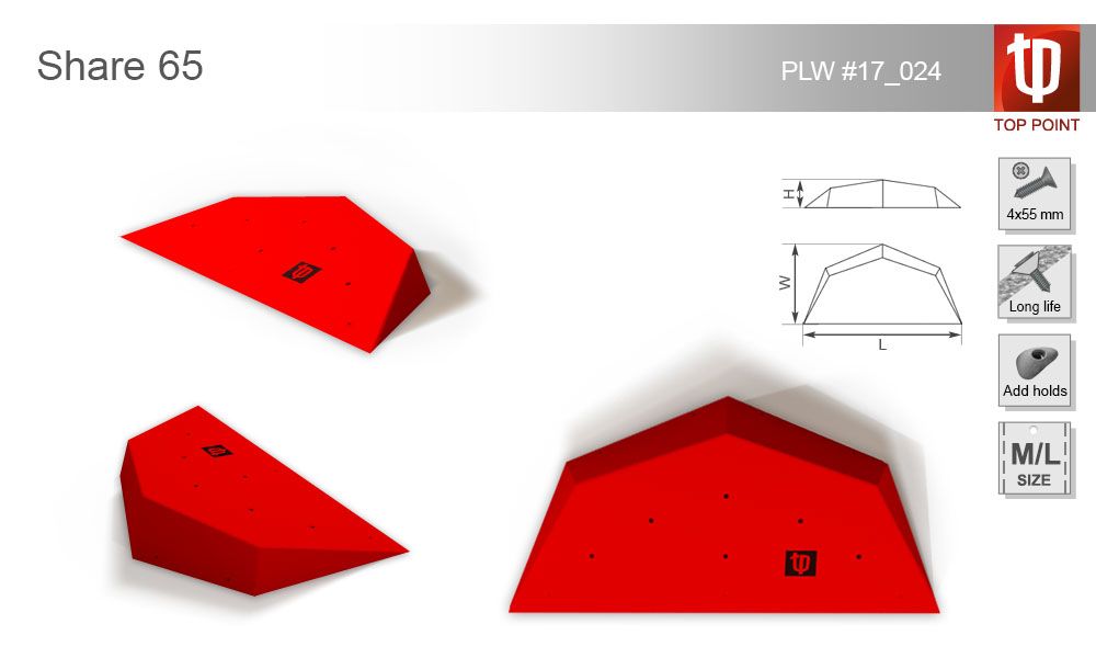 Top Point Качественный рельеф для скалолазания Top Point Share 65