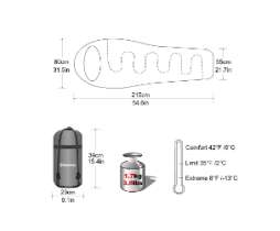 KingCamp Удобный спальный мешок правый комфорт King Camp Treck ( +2)