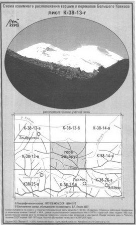 Литература Подробная схема взаимного расположение вершин и перевалов Большого Кавказа Гора Эльбрус Литература " "