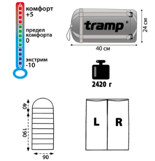 Tramp Спальник одеяло комфорт Tramp - Nightking ( +5)