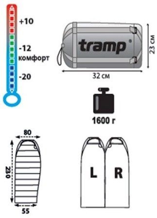 Tramp Спальник походный комфорт С Tramp Winnipeg ( -1 )