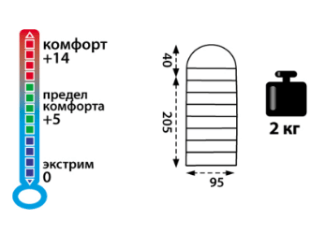 Tramp Спальник туристический комфорт Tramp Baikal 300 XL ( +14)