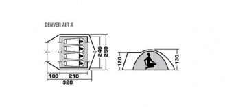 Trek Planet емпинговая палатка Trek Planet Denver Air 4