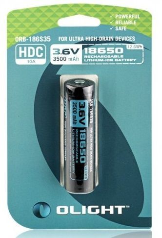 Olight Перезаряжаемая защищенная батарея Olight 18650 HDC 3,7 B 3500 mAh