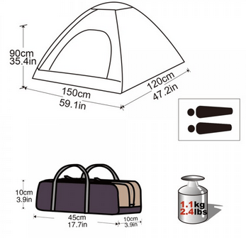 KingCamp Двухместная палатка для детей King Camp 3034 Dome Junior 2