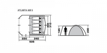 Trek Planet Пятиместная кемпинговая палатка Trek Planet Atlanta 5 Air