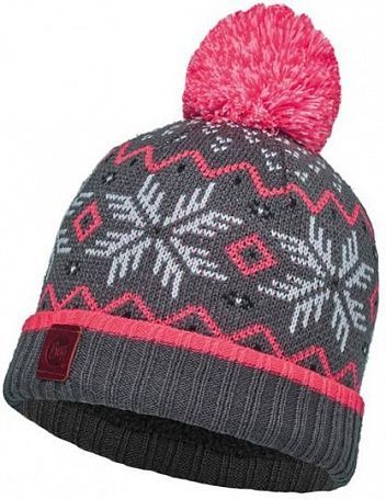 Buff Стильная детская шапка Buff Junior Knitted & Polar Hat Buff Nester Grey Castlerock