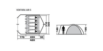 Trek Planet Большая туристическая палатка Trek Planet Ventura Air 5