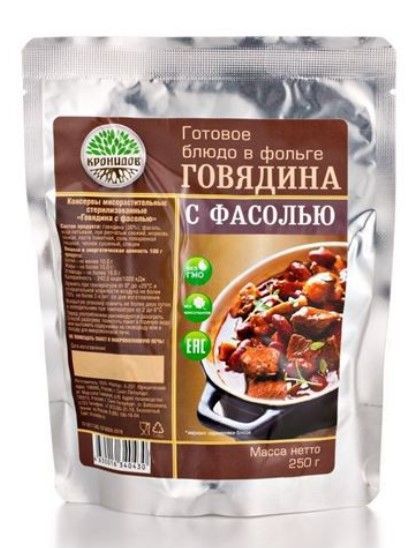 ТМ Кронидов Вкусные консервы Говядина с фасолью Кронидов 