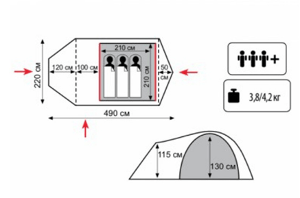 Tramp Трехместная палатка Tramp Lite Twister 3