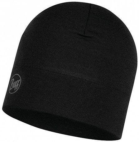 Buff Шапка для туризма Buff Midweight Merino Wool Hat Solid Black