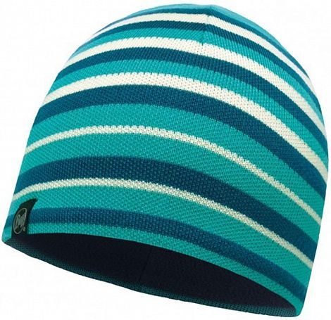 Buff Шапка для спорта Buff Knitted & Polar Hat Laki Stripes Lake Blue