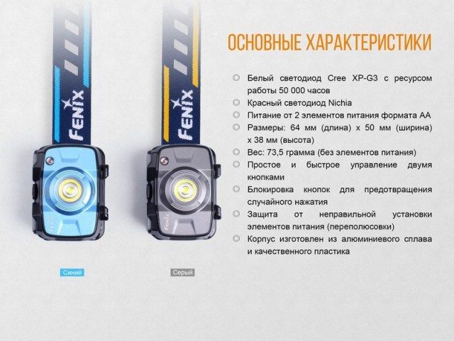 Fenix Fenix - Фонарь на резинке функциональный HL30 (2018) Cree XP-G3