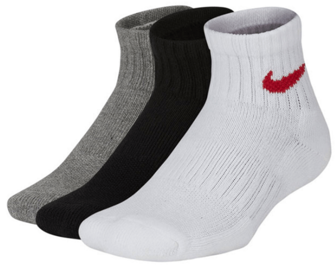 Nike Носки универсальные Nike Performance Cushioned Quarter Training Socks (3 Pair) Kids' 