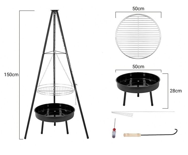 KingCamp Тренога для барбекю King Camp 2318 Tripod Bonfire stand