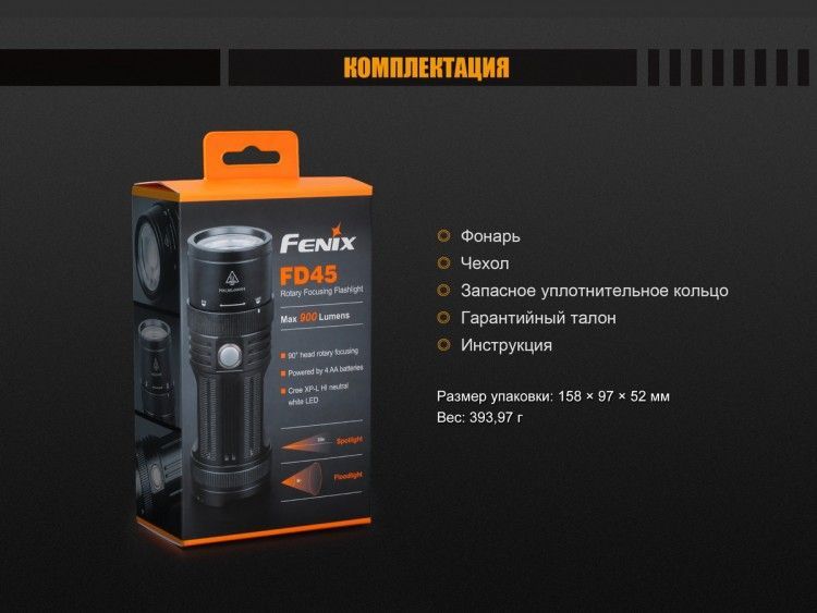 Fenix Фонарь надежный для походов Fenix FD45