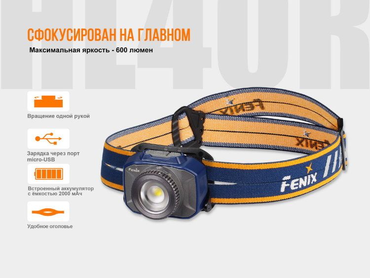 Fenix Fenix - Фонарь налобник водонепроницаемый HL40R Cree XP-LHIV2 LED