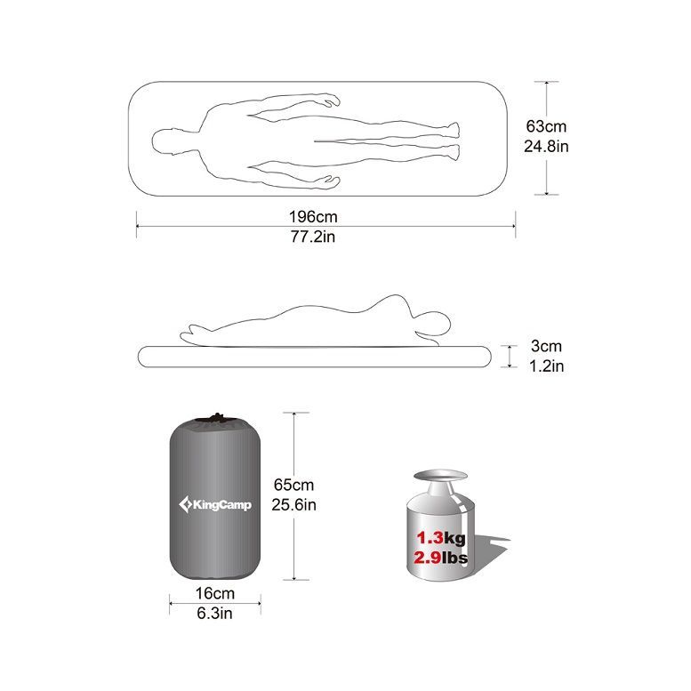 KingCamp Коврик походный х х см KingCamp 3559 Base Camp XL 196 63 3