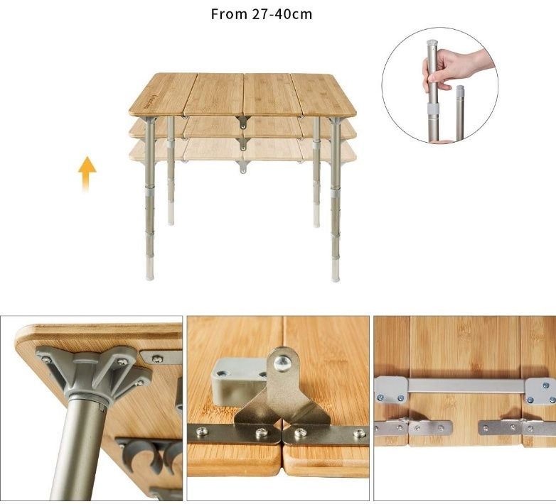 KingCamp Складной туристический стол King Camp 1913 4-folding Bamboo table 6040