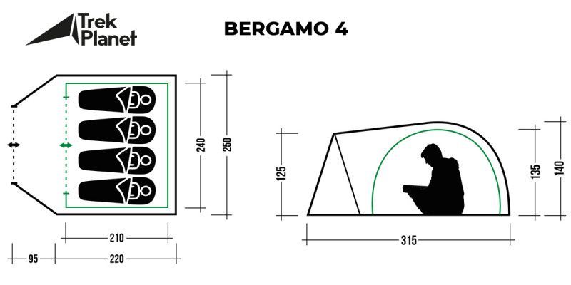 Trek Planet Палатка походная Trek Planet Bergamo 4