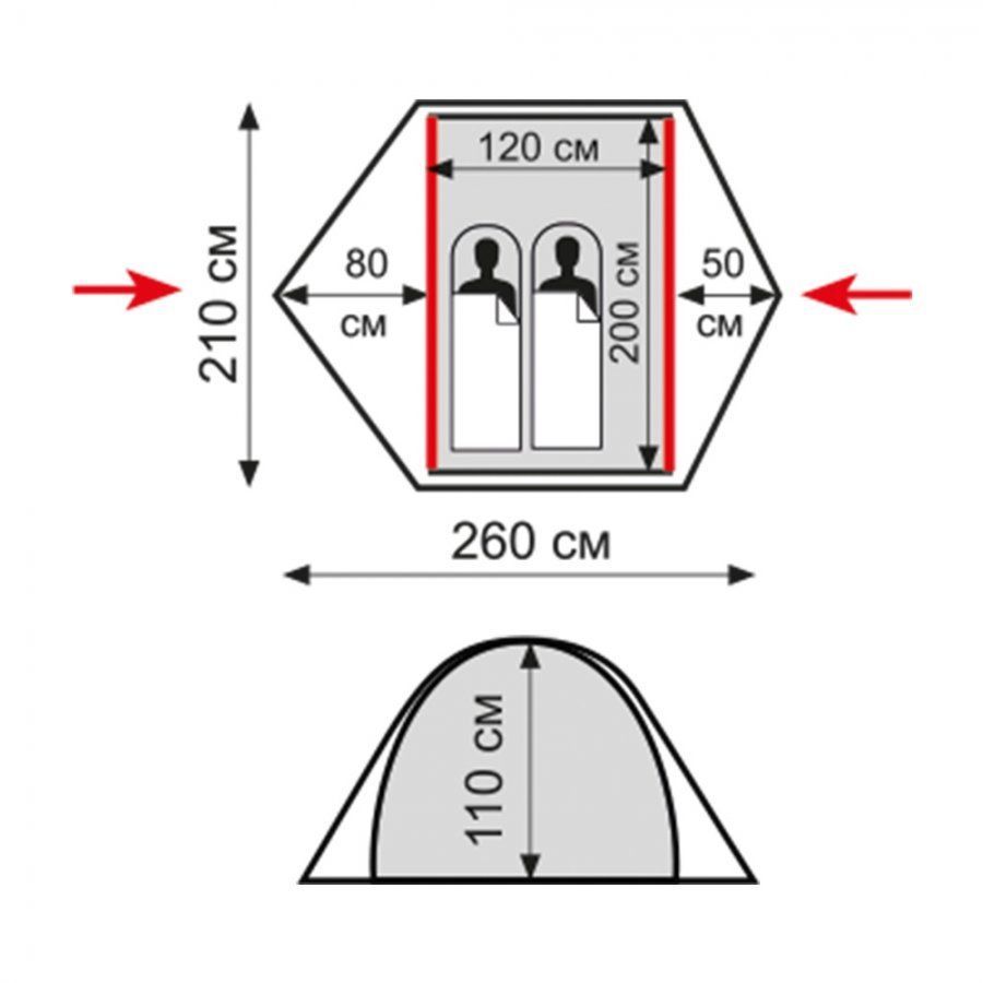 Tramp Кемпинговая палатка двухместная Tramp Ranger 2 V2