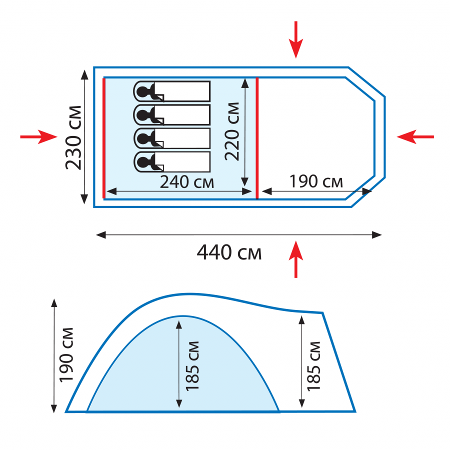 Tramp Палатка четырехместная Tramp Anaconda 4 (V2)